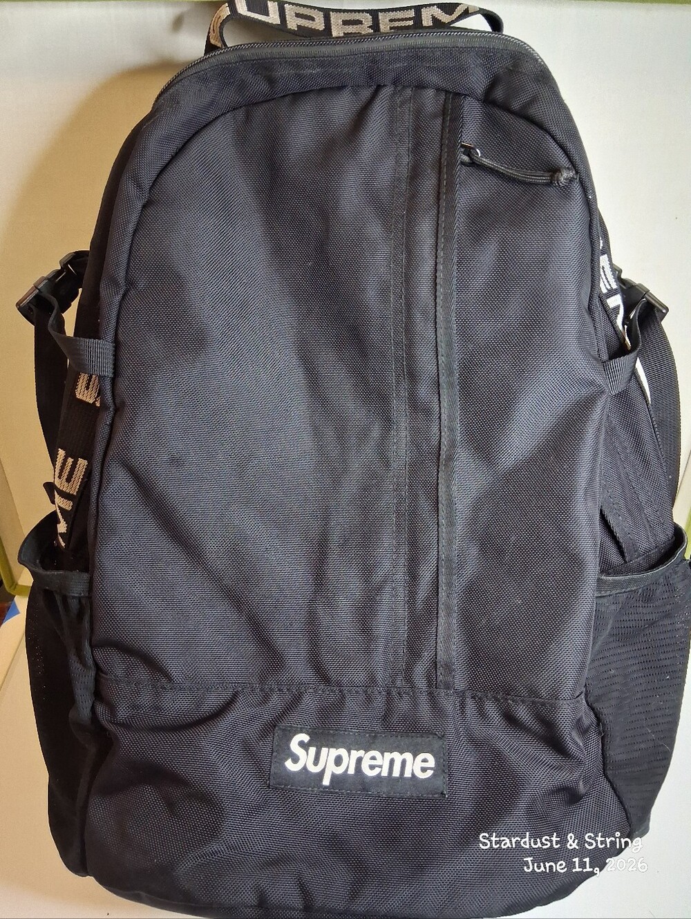 Supreme Black Cordura Backpack ~ Padded Straps ~ Bold Branding